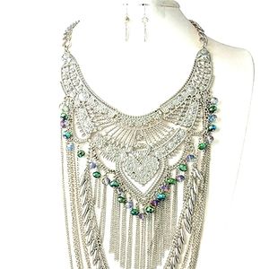 Funtene Bo Ho Layer Chain  Necklace